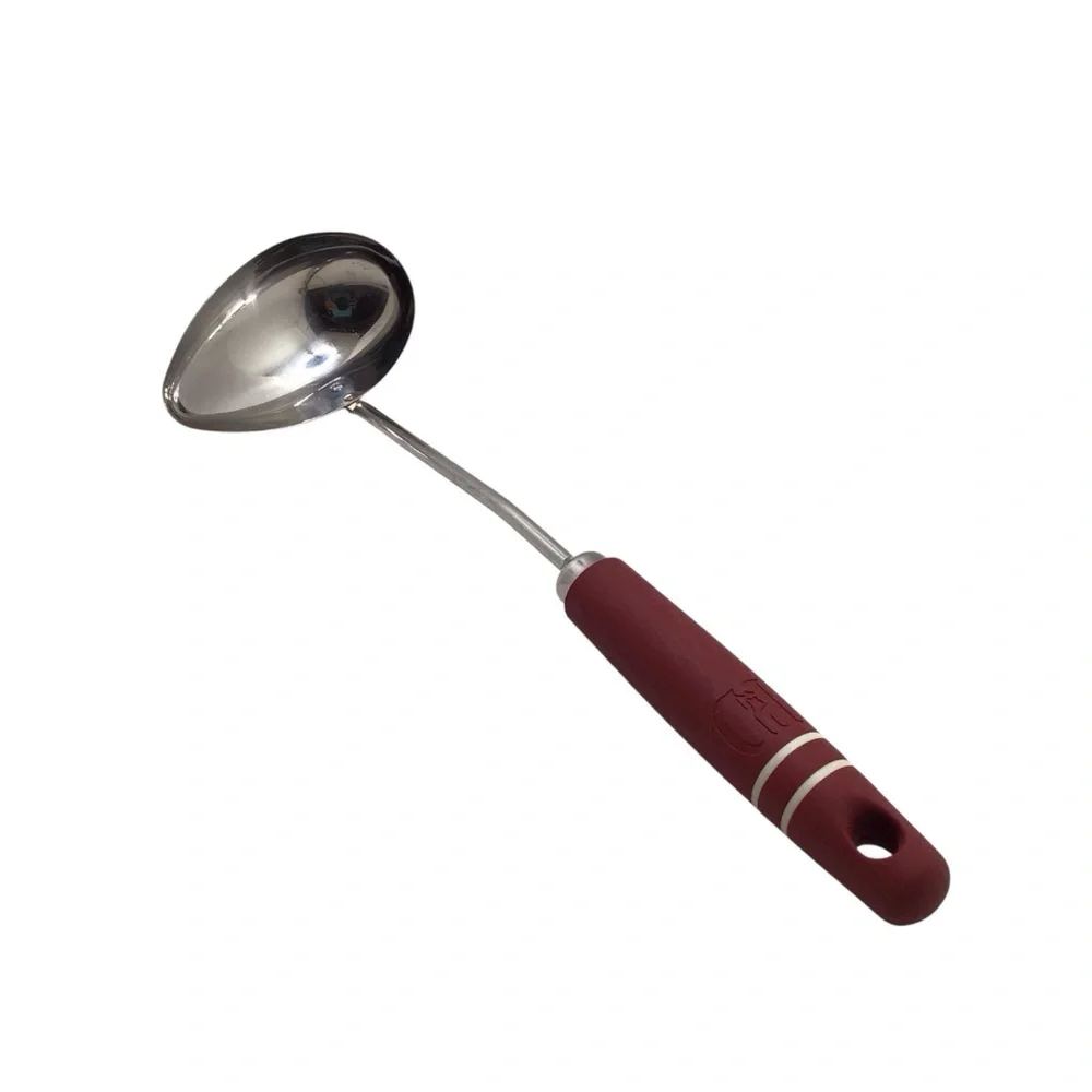 Paula Deen Burgundy Silicone & Stainless Steel Spout Ladle 12” Dishwasher Safe
